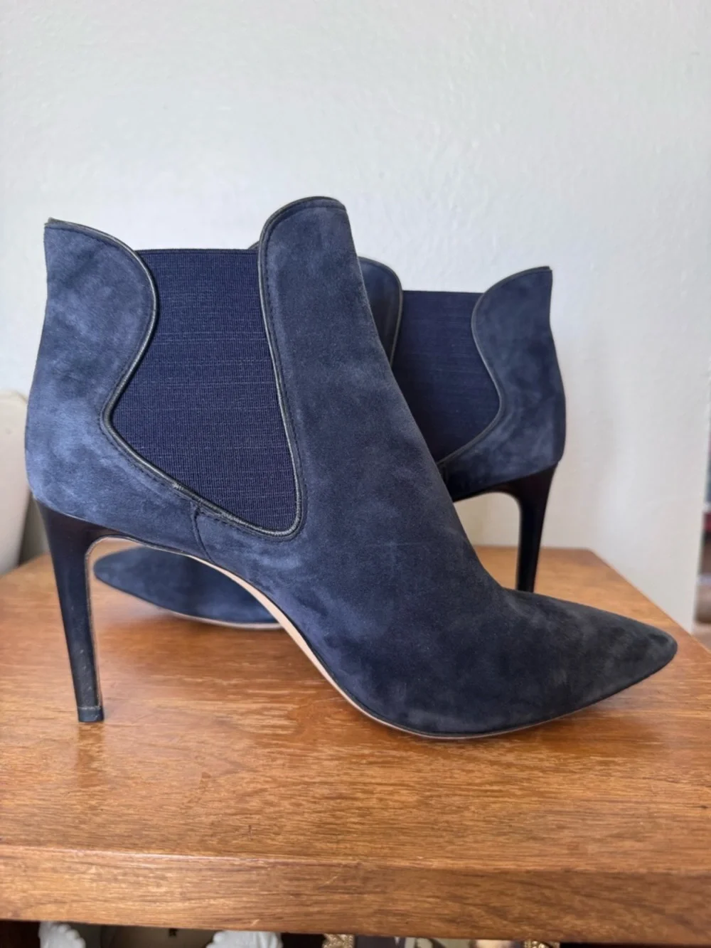 Tory Burch Dorset Blue Suede Booties Size 9